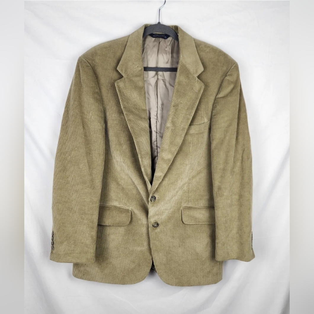 Lands End Direct Merchant Mens Preppy Corduroy Sports Blazer Jacket Sz 42l